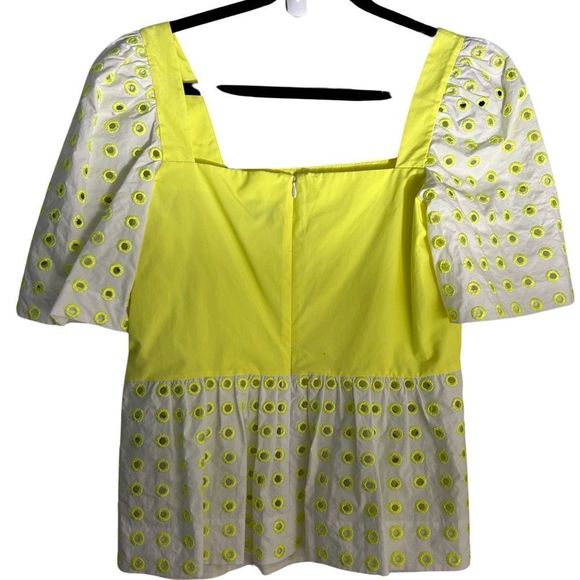 Tanya Taylor Delia Neon Eyelet Top - Picture 3 of 4